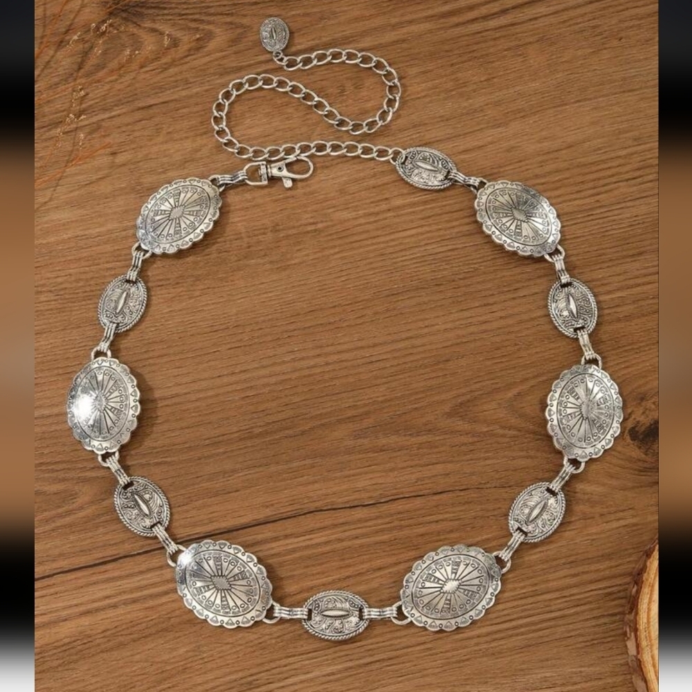 NWT Western Metal Concho Belt Cowboy Dress Chain Belt